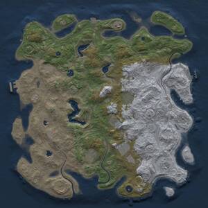 Thumbnail Rust Map: Procedural Map, Size: 4500, Seed: 2105558180, 17 Monuments