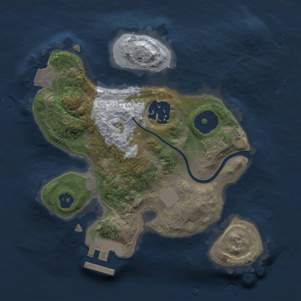 Rust Map: Procedural Map, Size: 2000, Seed: 1513021885, 3 Monuments