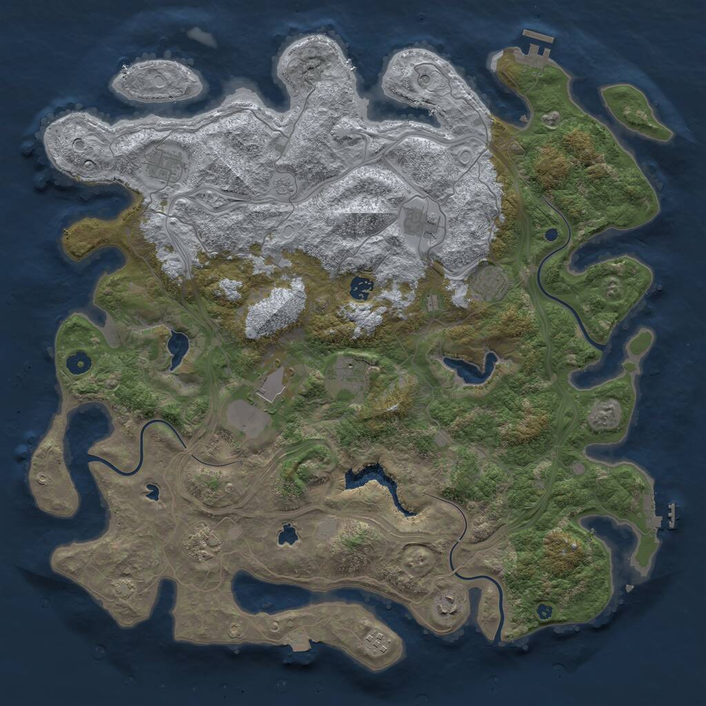 Rust Map: Procedural Map, Size: 4500, Seed: 76609509, 15 Monuments