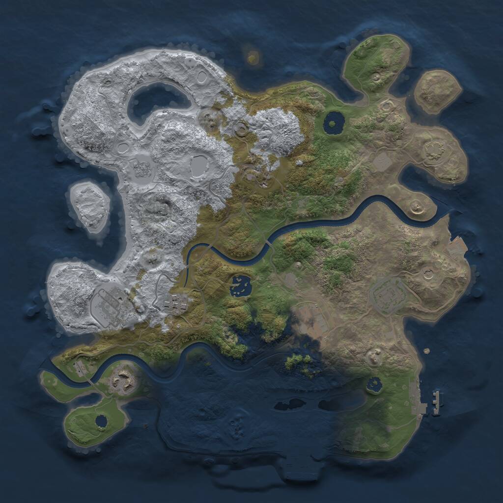 Rust Map: Procedural Map, Size: 3350, Seed: 89874561, 13 Monuments
