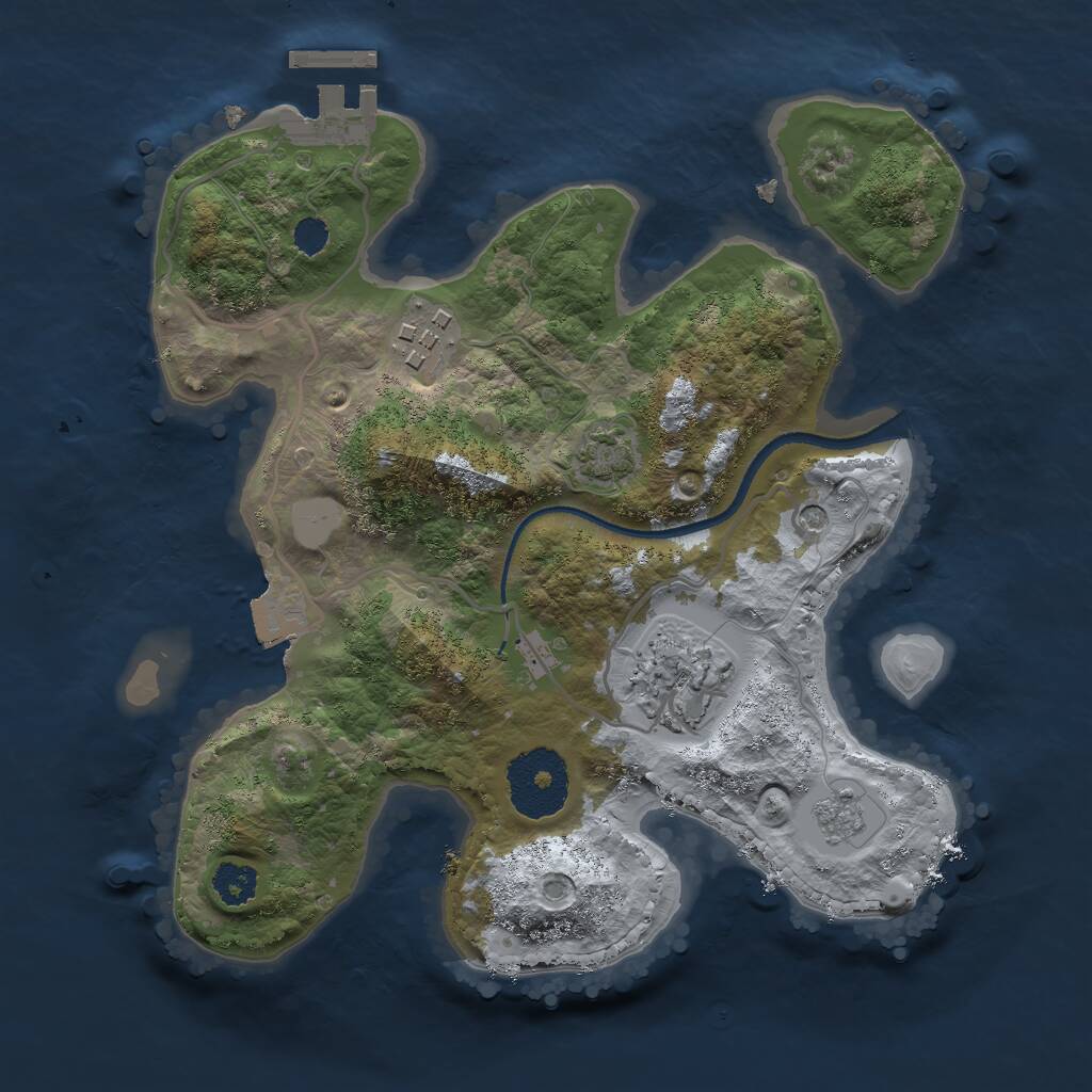 Rust Map: Procedural Map, Size: 2500, Seed: 20025, 7 Monuments
