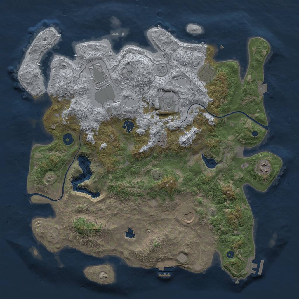 Rust Map: Procedural Map, Size: 4000, Seed: 1514354293, 13 Monuments