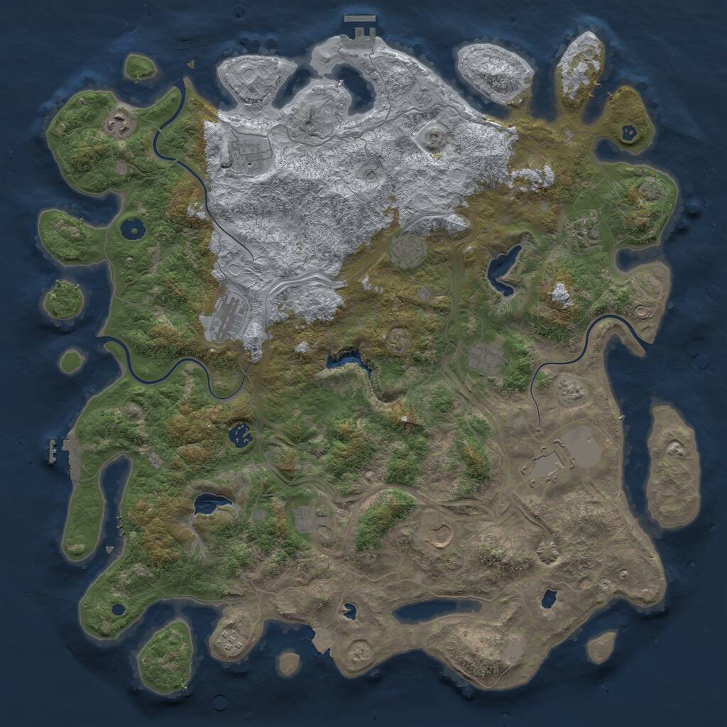 Rust Map: Procedural Map, Size: 4700, Seed: 1429911987, 17 Monuments