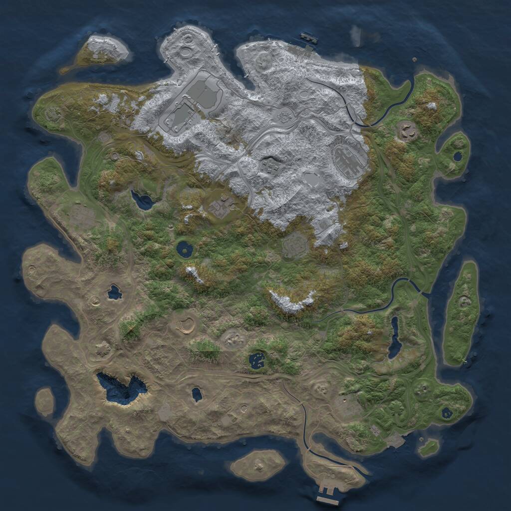 Rust Map: Procedural Map, Size: 4700, Seed: 1422408365, 17 Monuments