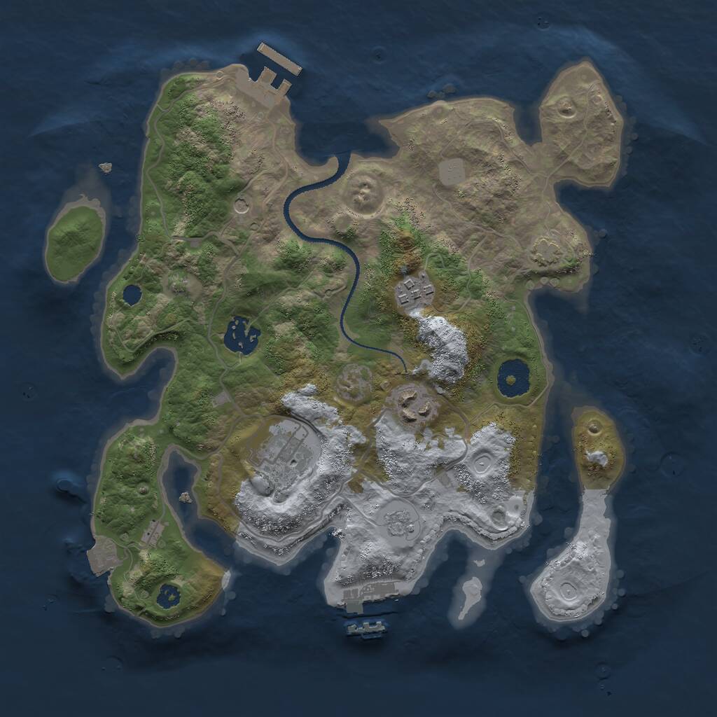 Rust Map: Procedural Map, Size: 3000, Seed: 20232286, 10 Monuments