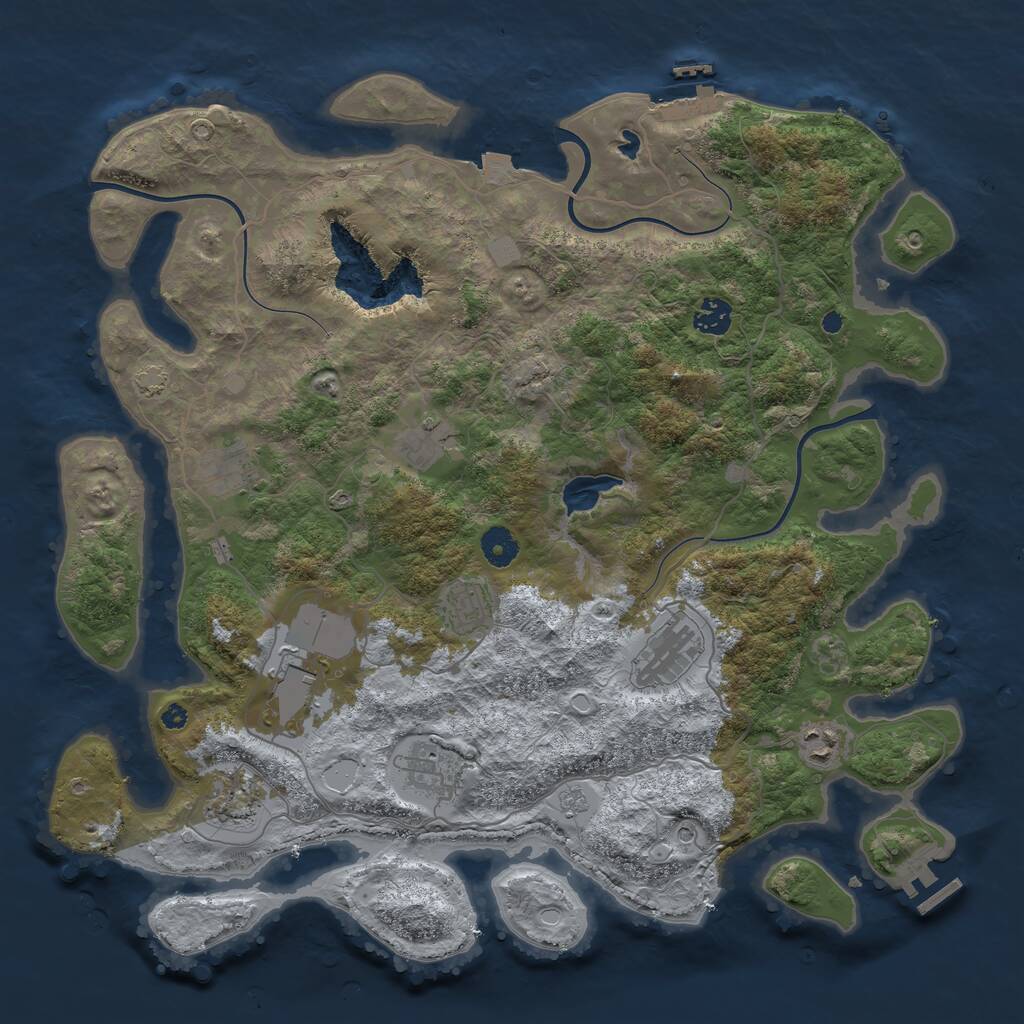Rust Map: Procedural Map, Size: 4050, Seed: 2006377668, 15 Monuments