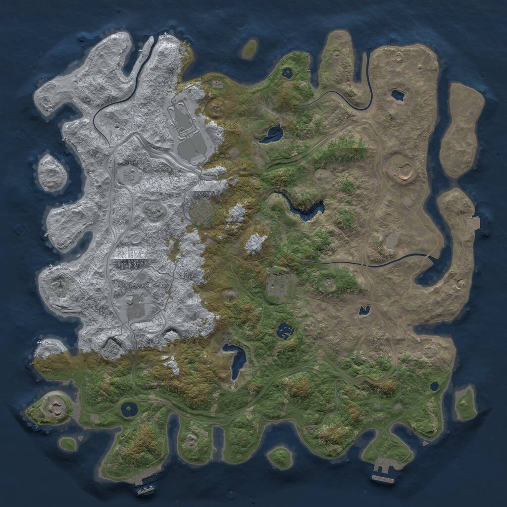 Rust Map: Procedural Map, Size: 4700, Seed: 791967515, 14 Monuments