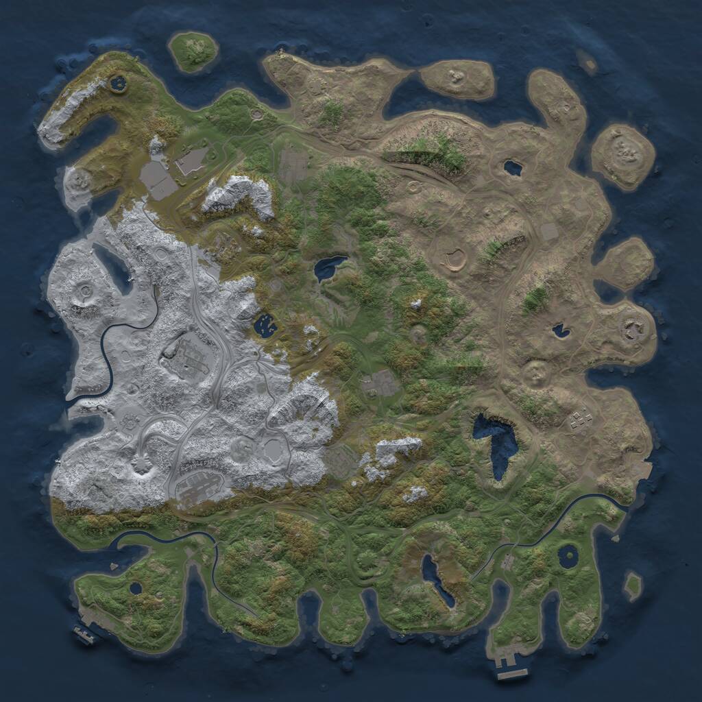 Rust Map: Procedural Map, Size: 4700, Seed: 877561456, 17 Monuments