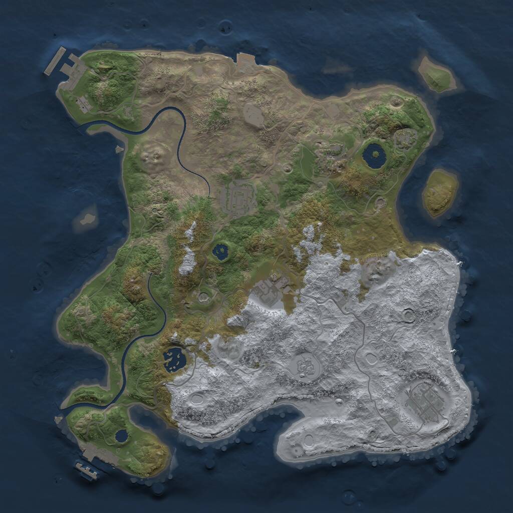 Rust Map: Procedural Map, Size: 3250, Seed: 35648761, 11 Monuments