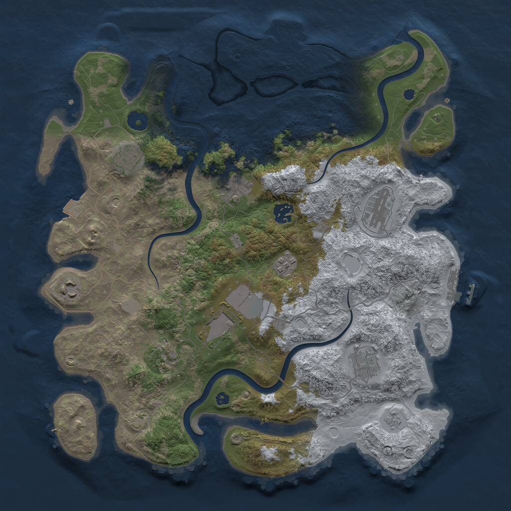 Rust Map: Procedural Map, Size: 3750, Seed: 175617869, 15 Monuments