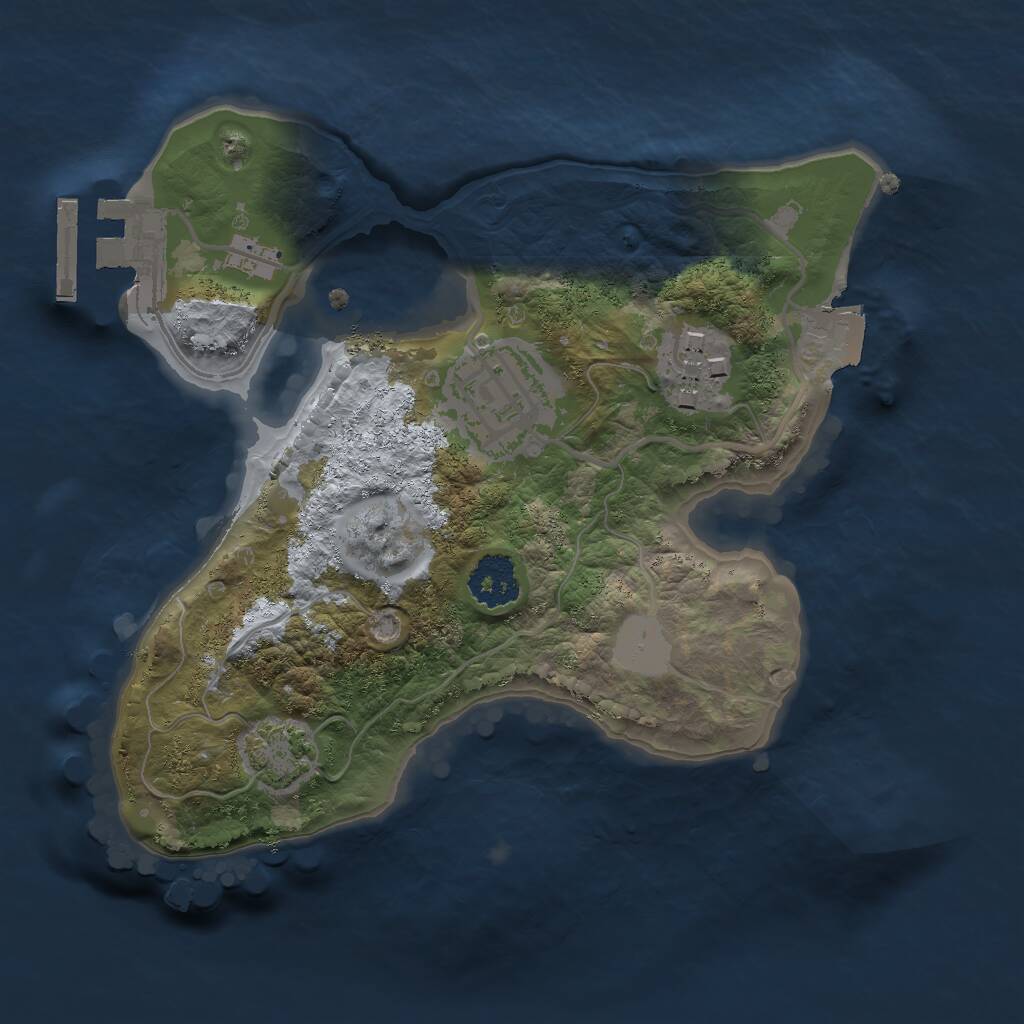 Rust Map: Procedural Map, Size: 2000, Seed: 1205848807, 5 Monuments