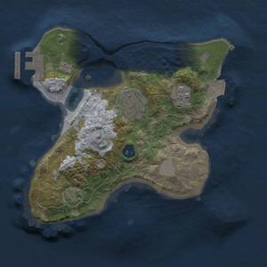Thumbnail Rust Map: Procedural Map, Size: 2000, Seed: 1205848807, 5 Monuments