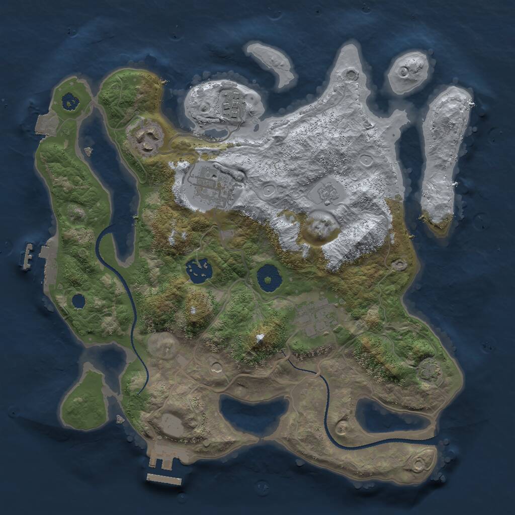 Rust Map: Procedural Map, Size: 3000, Seed: 903441586, 11 Monuments