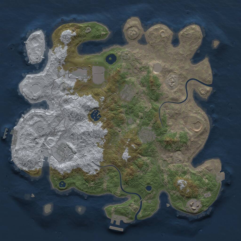 Rust Map: Procedural Map, Size: 3500, Seed: 323859735, 13 Monuments