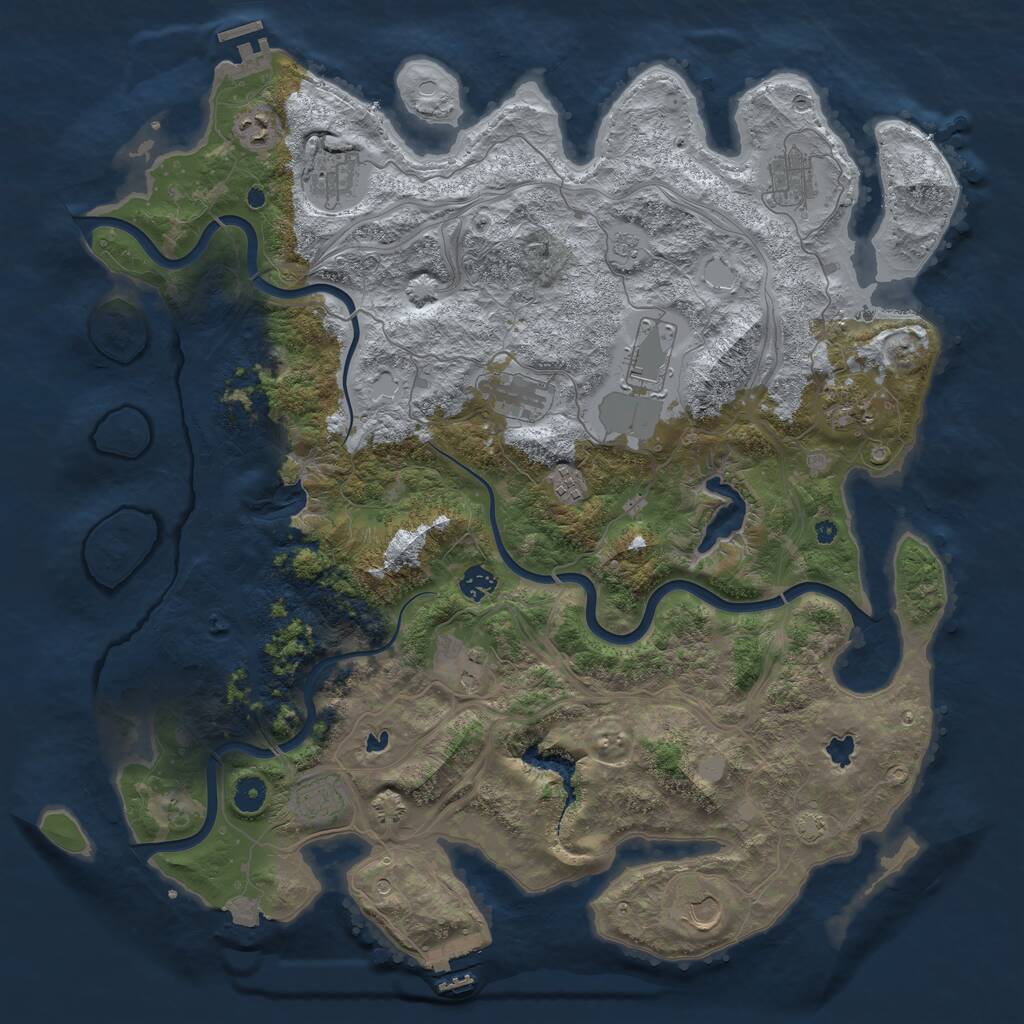 Rust Map: Procedural Map, Size: 4500, Seed: 1504523105, 17 Monuments
