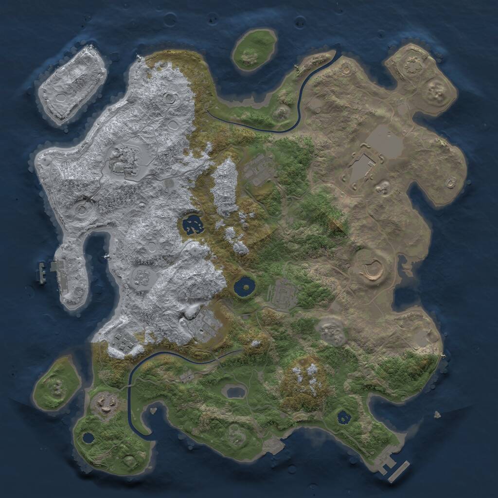 Rust Map: Procedural Map, Size: 3700, Seed: 580518691, 15 Monuments