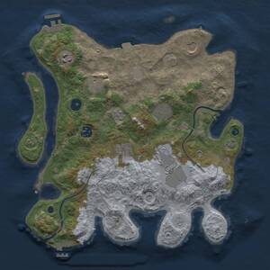 Thumbnail Rust Map: Procedural Map, Size: 3500, Seed: 1093711501, 14 Monuments