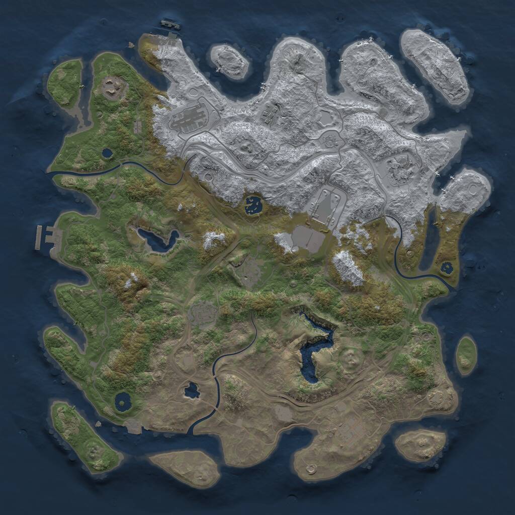 Rust Map: Procedural Map, Size: 4250, Seed: 45950, 15 Monuments