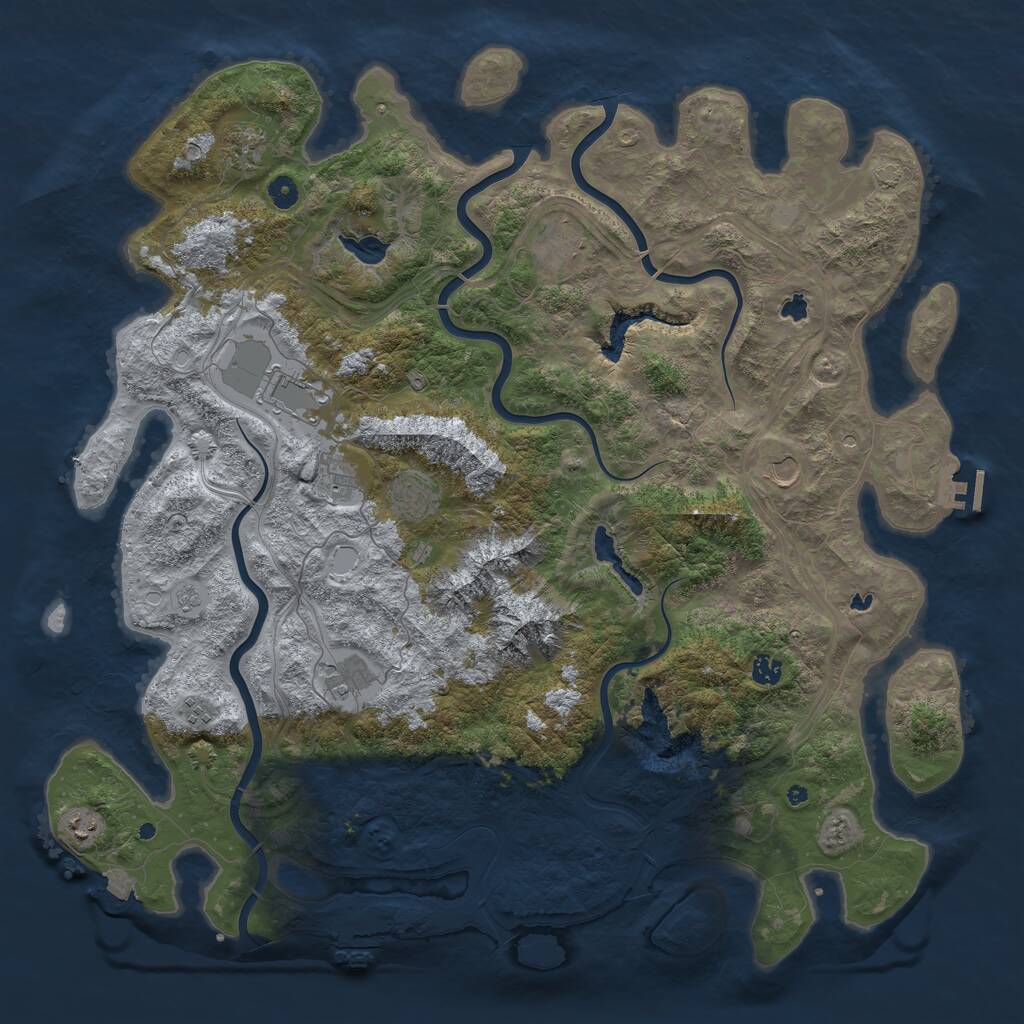 Rust Map: Procedural Map, Size: 5000, Seed: 891932351, 16 Monuments