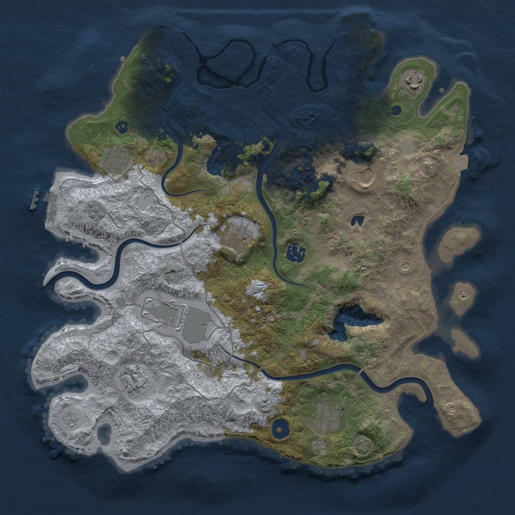 Rust Map: Procedural Map, Size: 4000, Seed: 8258, 15 Monuments