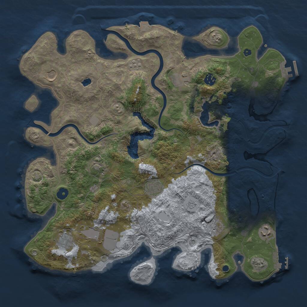 Rust Map: Procedural Map, Size: 4000, Seed: 4085632, 16 Monuments