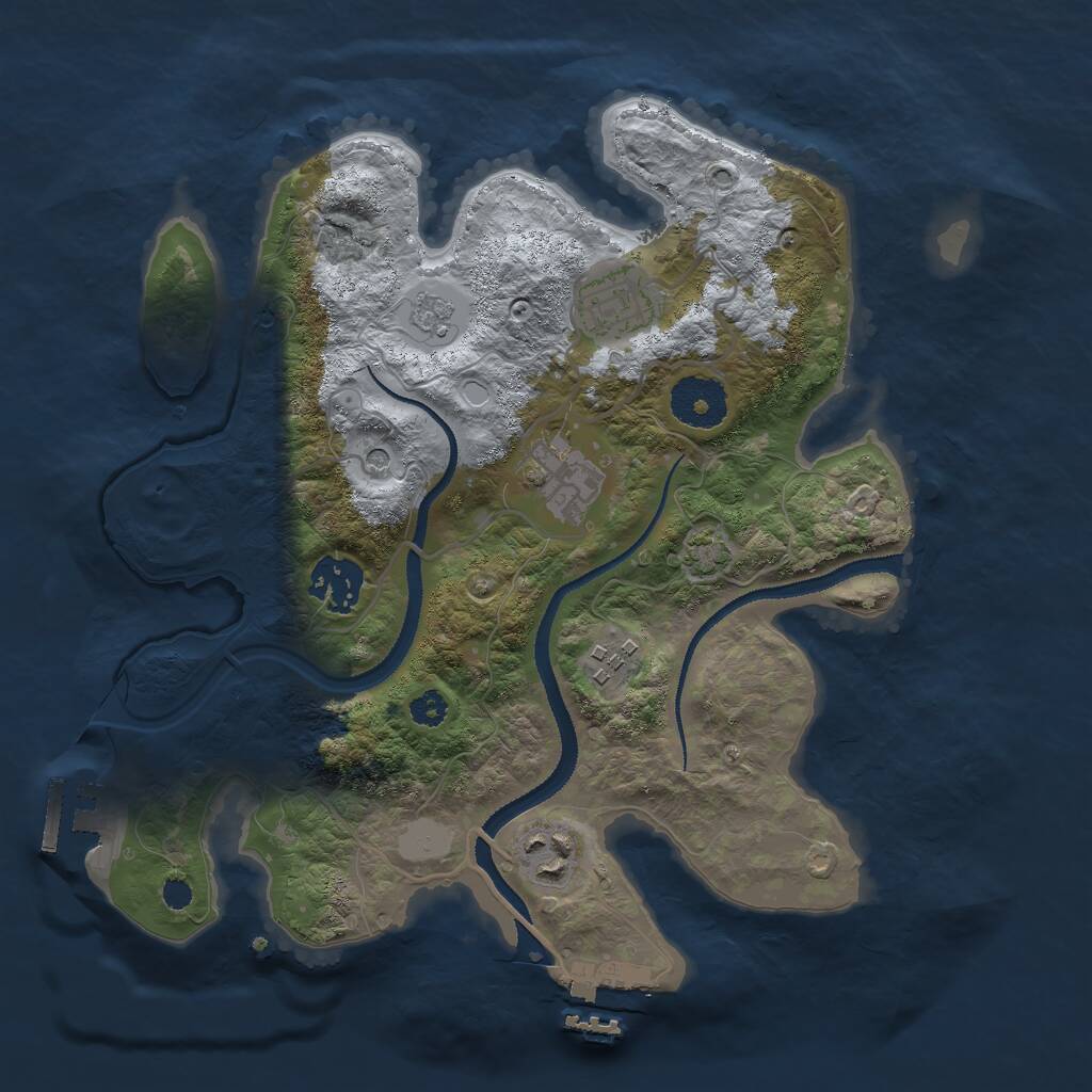 Rust Map: Procedural Map, Size: 3000, Seed: 2070262049, 11 Monuments