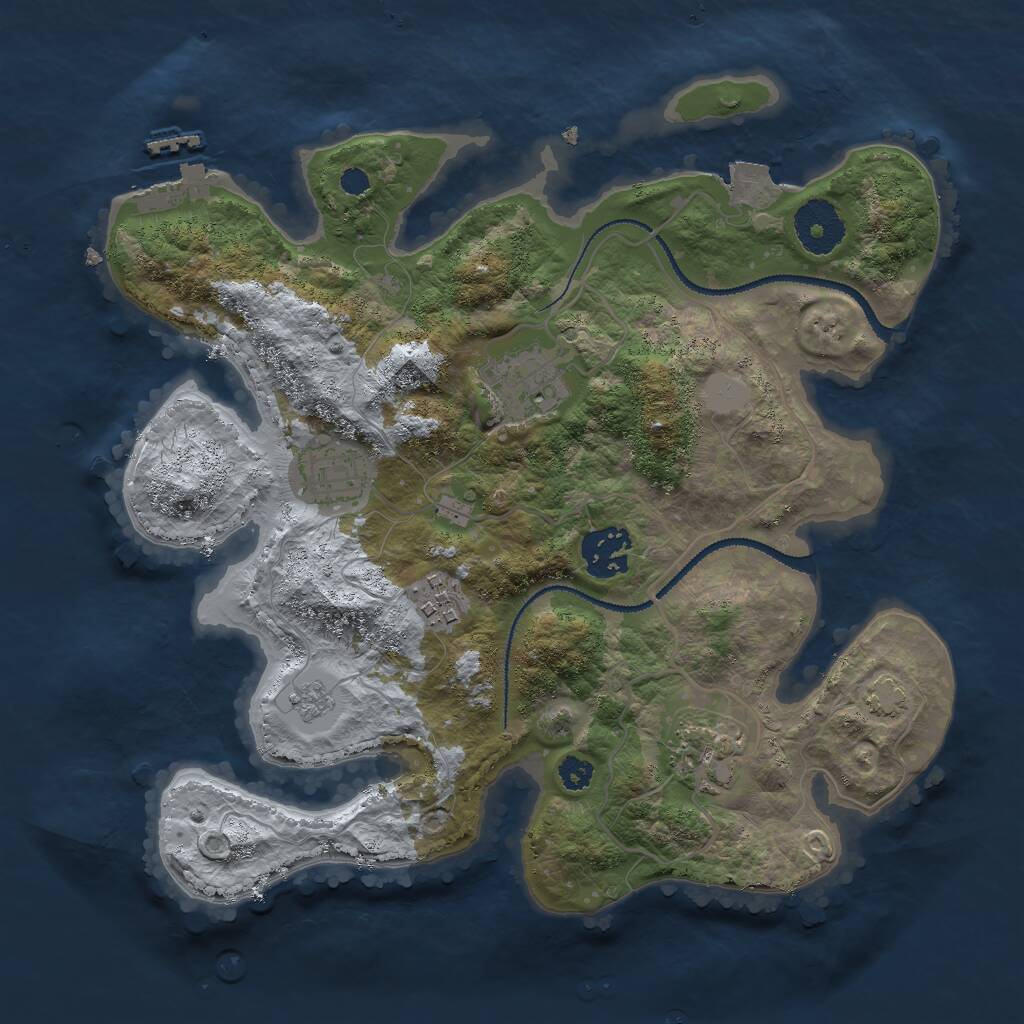 Rust Map: Procedural Map, Size: 3000, Seed: 1600809795, 9 Monuments