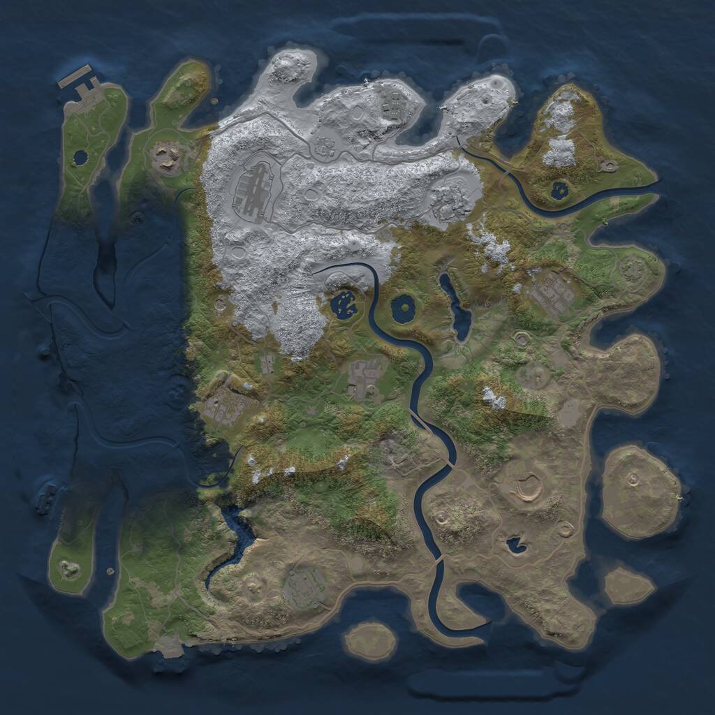 Rust Map: Procedural Map, Size: 4000, Seed: 1123456723, 16 Monuments