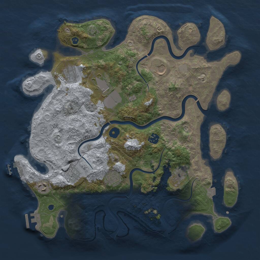 Rust Map: Procedural Map, Size: 3750, Seed: 1334367718, 15 Monuments