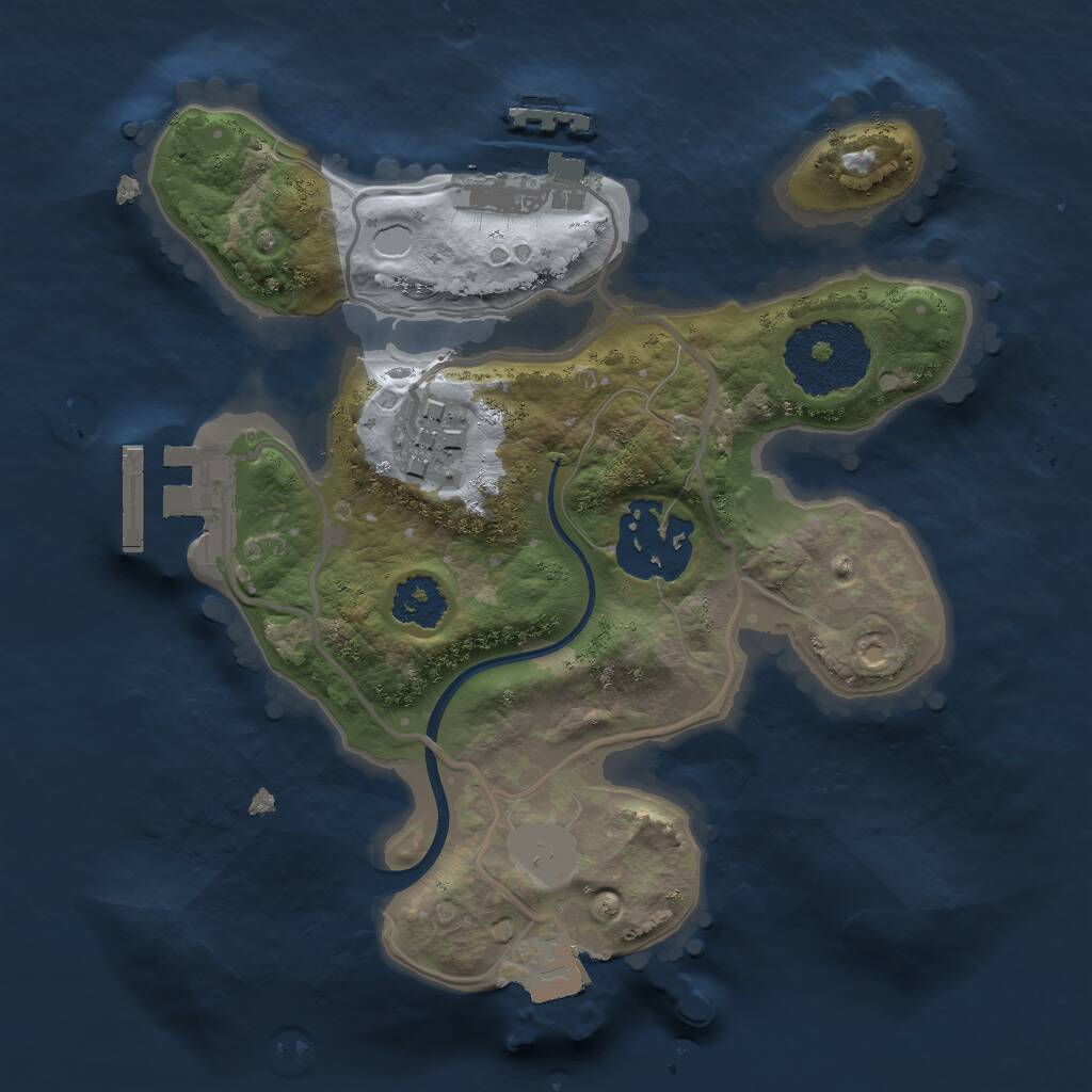 Rust Map: Procedural Map, Size: 2068, Seed: 2068, 5 Monuments