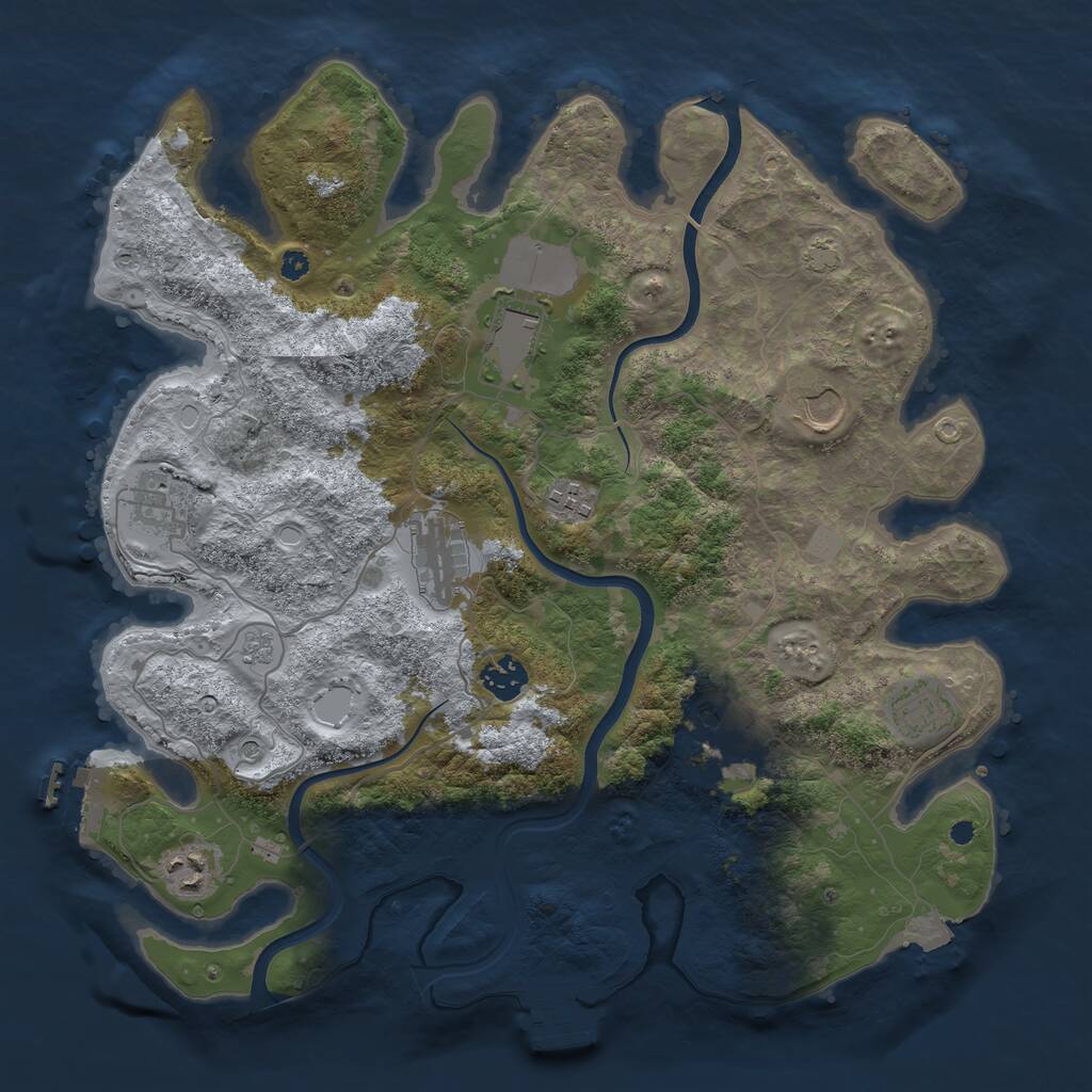 Rust Map: Procedural Map, Size: 3750, Seed: 7845123, 15 Monuments