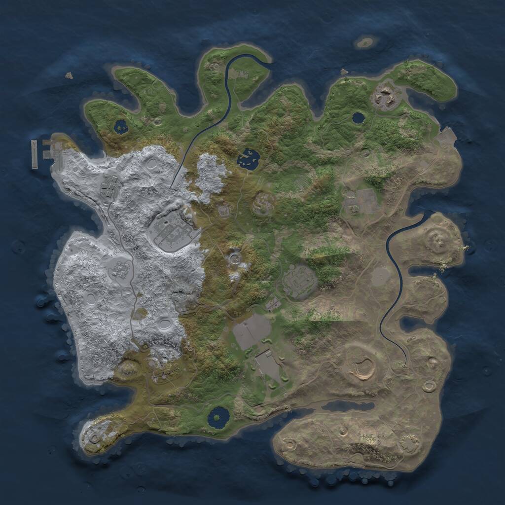 Rust Map: Procedural Map, Size: 3500, Seed: 230612801, 14 Monuments