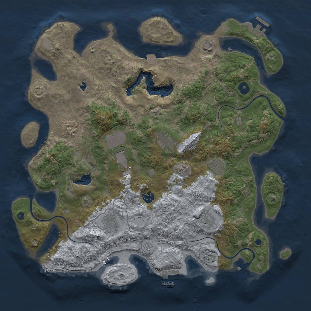 Rust Map: Procedural Map, Size: 4050, Seed: 156067593, 15 Monuments