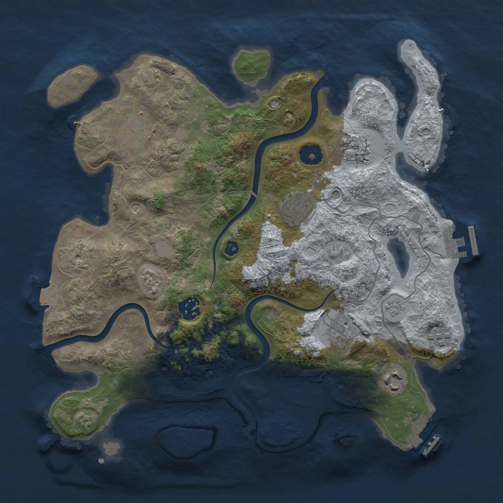 Rust Map: Procedural Map, Size: 3400, Seed: 1634, 13 Monuments