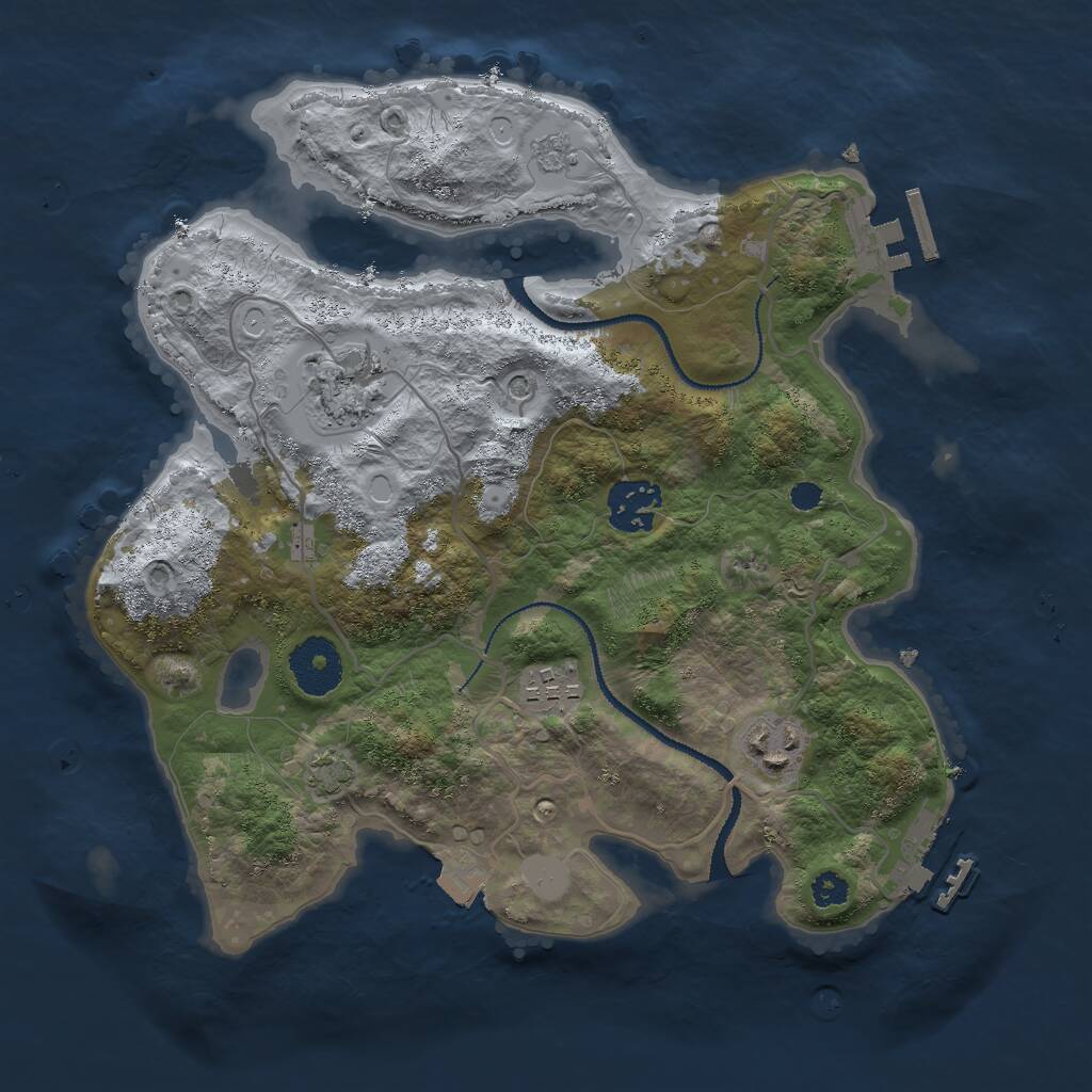 Rust Map: Procedural Map, Size: 3000, Seed: 6215415, 10 Monuments