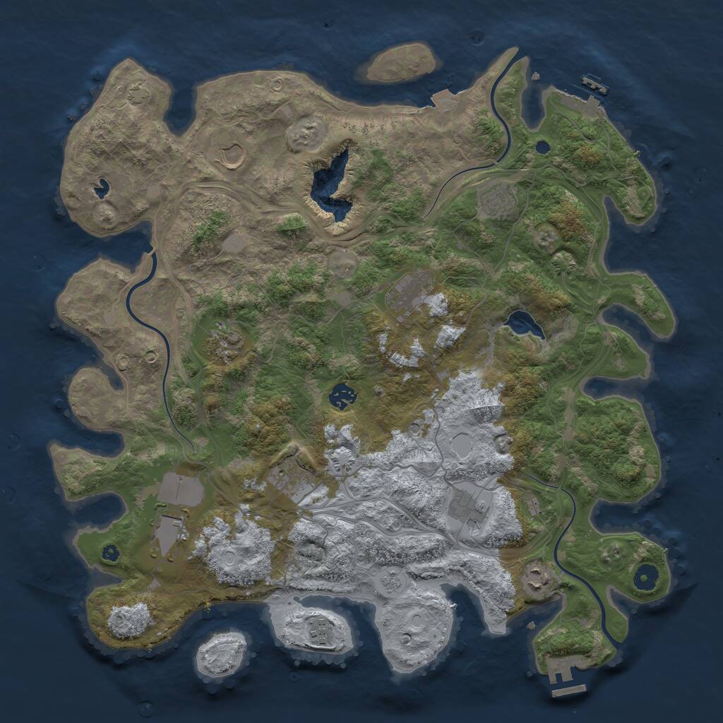 Rust Map: Procedural Map, Size: 4250, Seed: 454574343, 16 Monuments