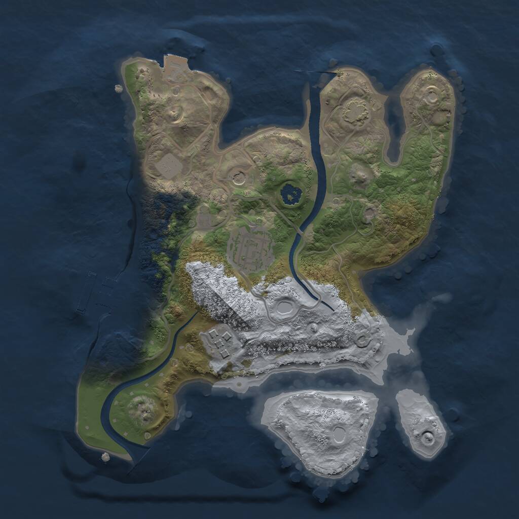 Rust Map: Procedural Map, Size: 2500, Seed: 42452, 6 Monuments