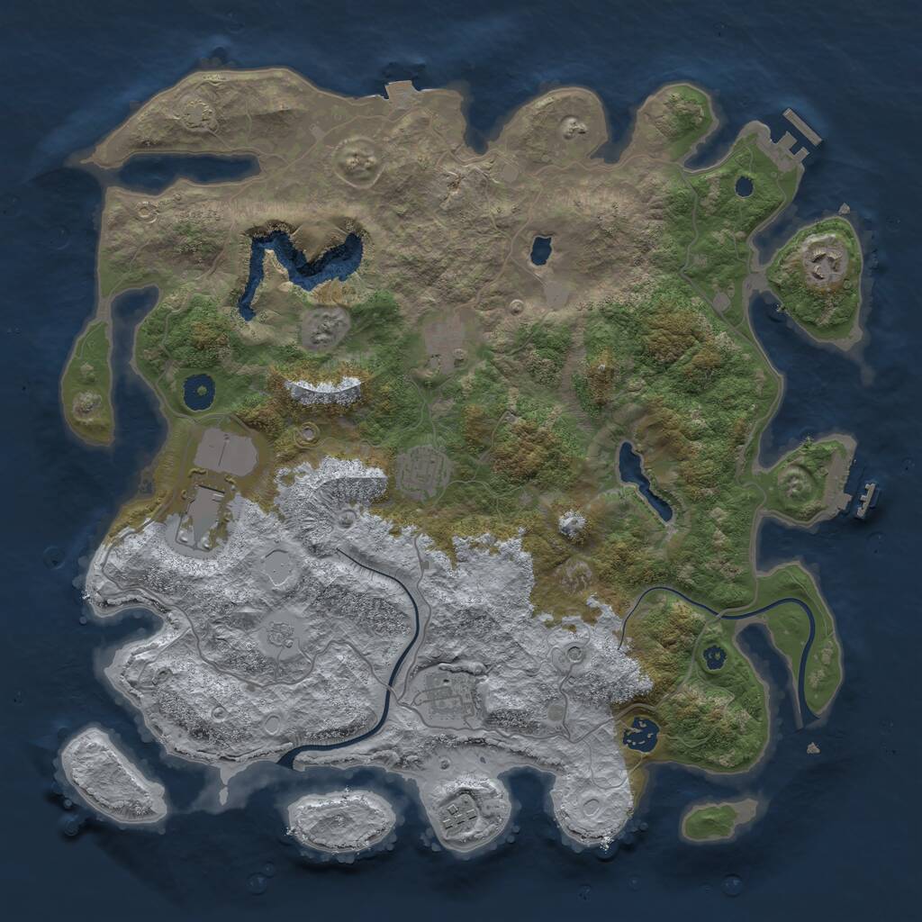 Rust Map: Procedural Map, Size: 4000, Seed: 286989058, 13 Monuments