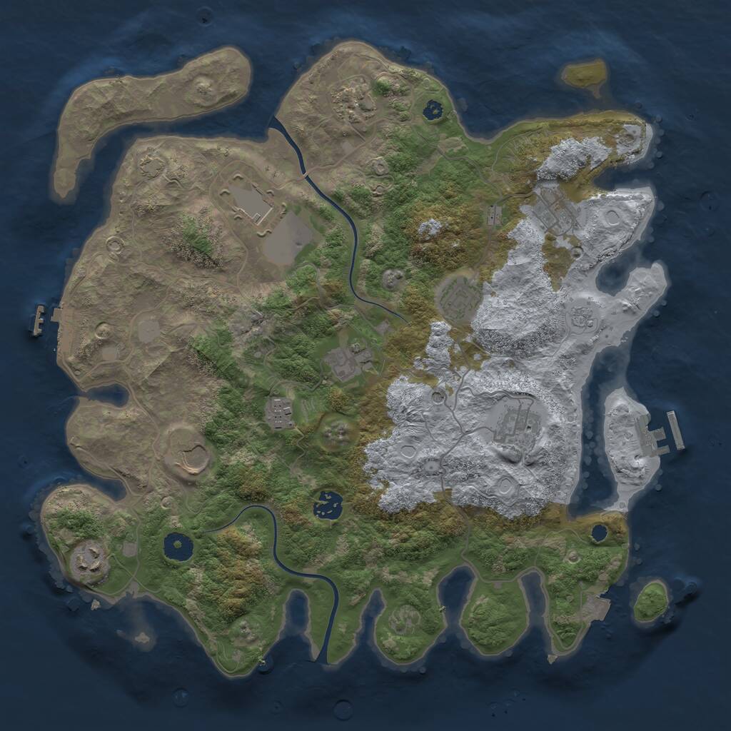 Rust Map: Procedural Map, Size: 3750, Seed: 1613474309, 16 Monuments