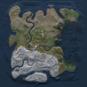 Thumbnail Rust Map: Procedural Map, Size: 3500, Seed: 1280981625, 14 Monuments