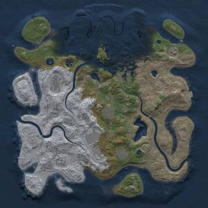 Thumbnail Rust Map: Procedural Map, Size: 4000, Seed: 1347750301, 15 Monuments