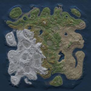 Thumbnail Rust Map: Procedural Map, Size: 4000, Seed: 1347750301, 13 Monuments