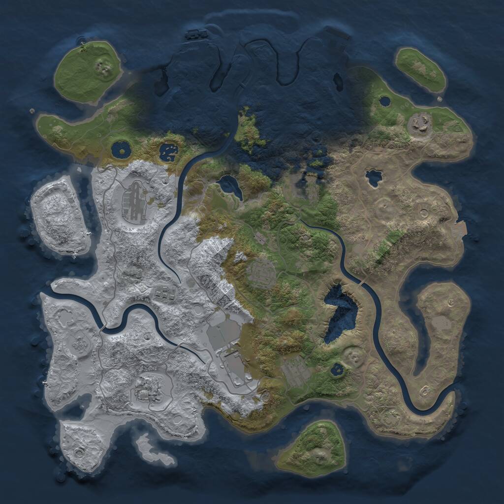 Rust Map: Procedural Map, Size: 4000, Seed: 1347750301, 15 Monuments