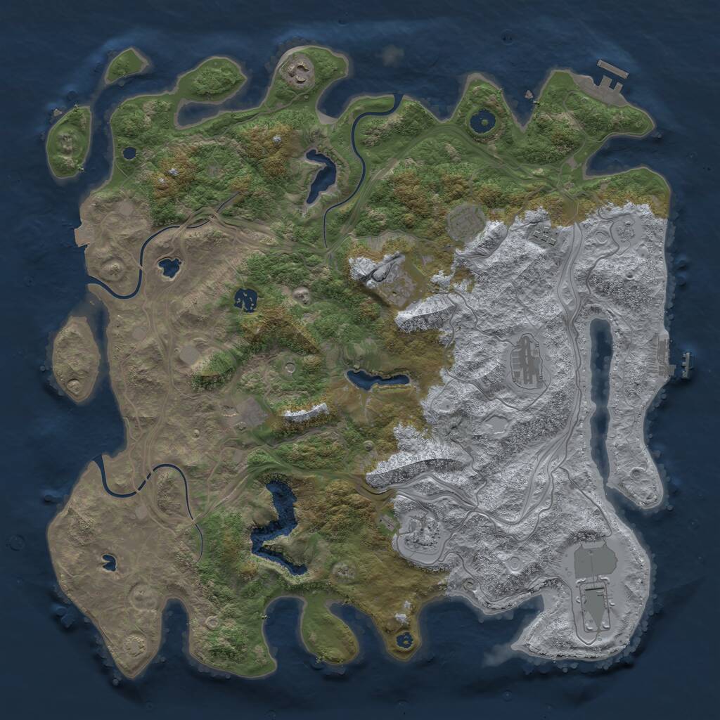 Rust Map: Procedural Map, Size: 4500, Seed: 1240072031, 15 Monuments