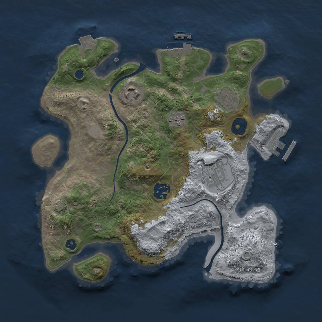 Rust Map: Procedural Map, Size: 2929, Seed: 2929, 9 Monuments