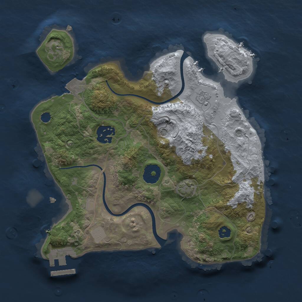 Rust Map: Procedural Map, Size: 2450, Seed: 32852, 6 Monuments