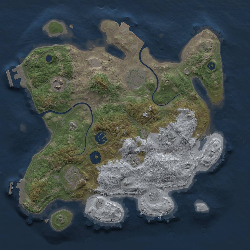 Rust Map: Procedural Map, Size: 3095, Seed: 481981, 12 Monuments
