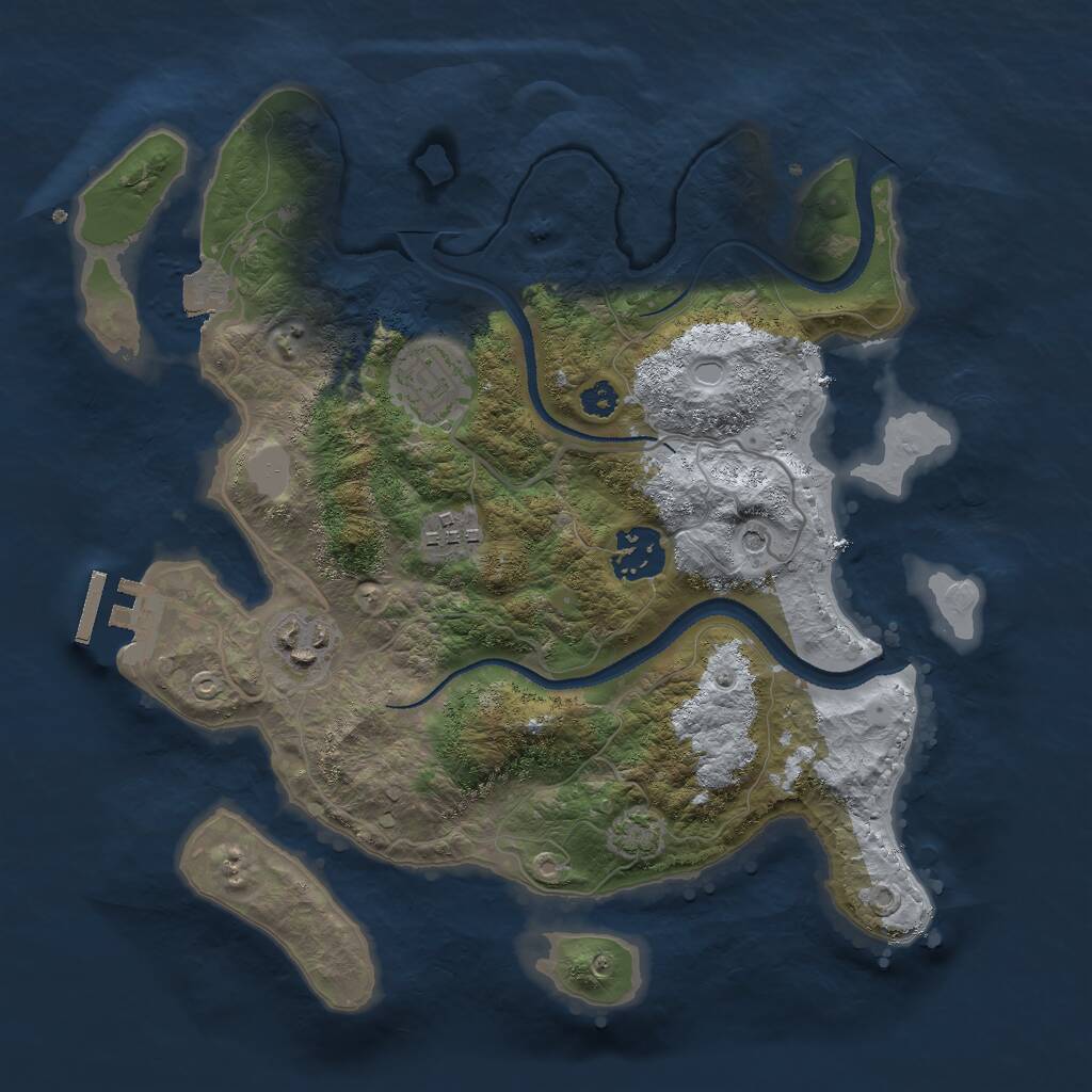 Rust Map: Procedural Map, Size: 3000, Seed: 81678, 8 Monuments