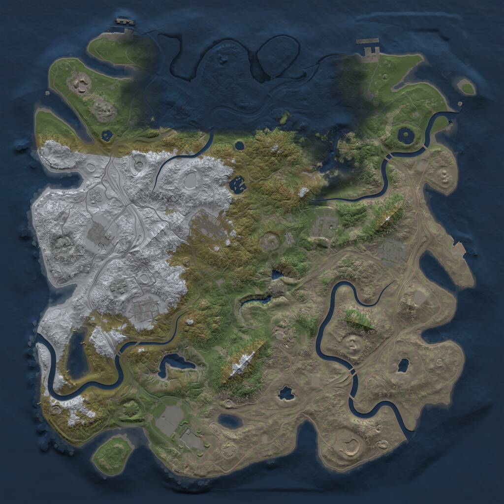 Rust Map: Procedural Map, Size: 4500, Seed: 651673714, 17 Monuments