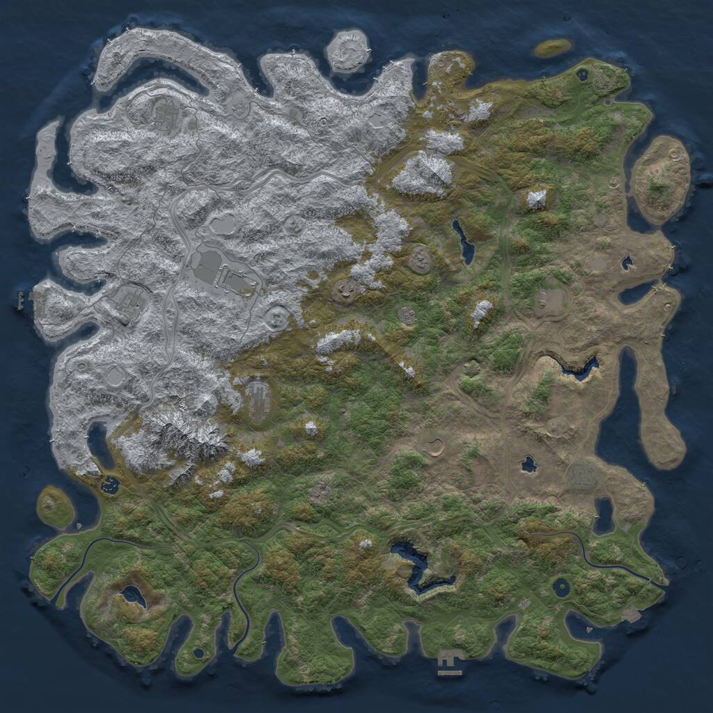 Rust Map: Procedural Map, Size: 6000, Seed: 13465056, 17 Monuments